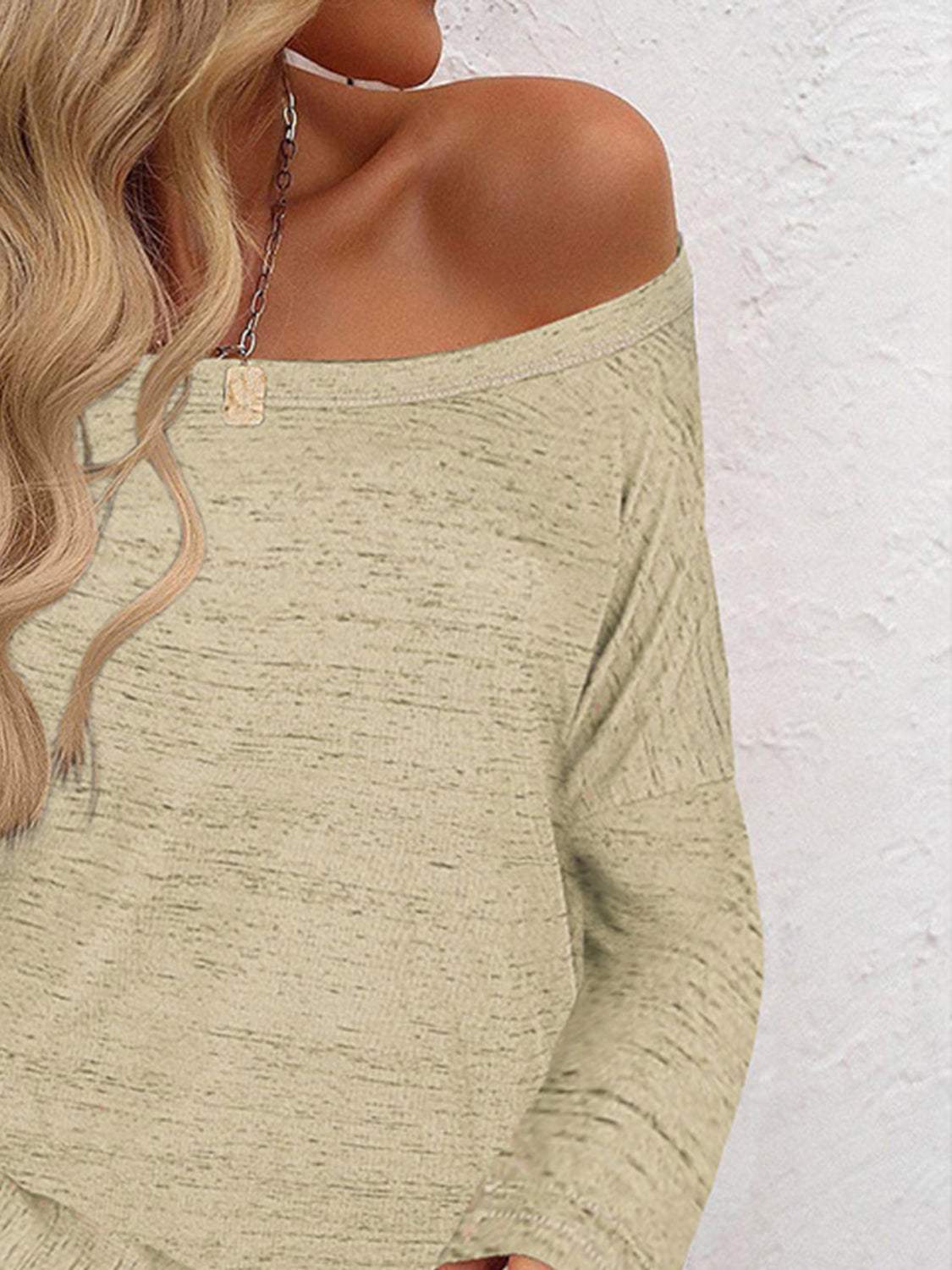 Full Size Heathered Long Sleeve Top - Trendsi - Flyclothing LLC