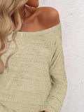 Full Size Heathered Long Sleeve Top - Trendsi - Flyclothing LLC