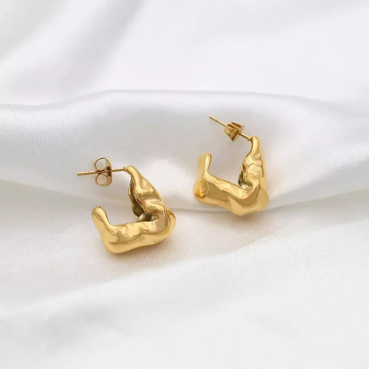 18K Gold-Plated Stud Earrings - Trendsi - Flyclothing LLC