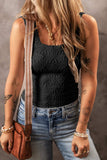 Floral Jacquard Square Neck Tank - Trendsi - Flyclothing LLC