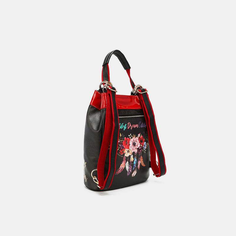 Nicole Lee USA Flower Pattern Adjustable Strap Backpack Bag - Trendsi - Flyclothing LLC