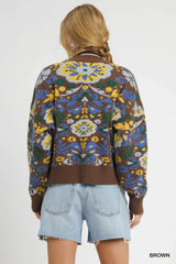 Umgee Floral Knit Button-Up Cardigan - Trendsi - Flyclothing LLC