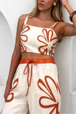 Smocked Square Neck Cami and Pants Set - Trendsi