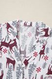Printed Collared Neck Long Sleeve Top and Shorts Lounge Set - Trendsi - Flyclothing LLC