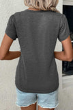 V-Neck Petal Sleeve T-Shirt - Trendsi - Flyclothing LLC
