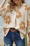 Slit Printed V-Neck Blouse - Trendsi - Flyclothing LLC
