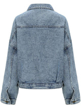 Button Down Drop Shoulder Denim Jacket - Trendsi - Flyclothing LLC