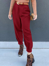 High Waist Cropped Pants - Trendsi - Flyclothing LLC