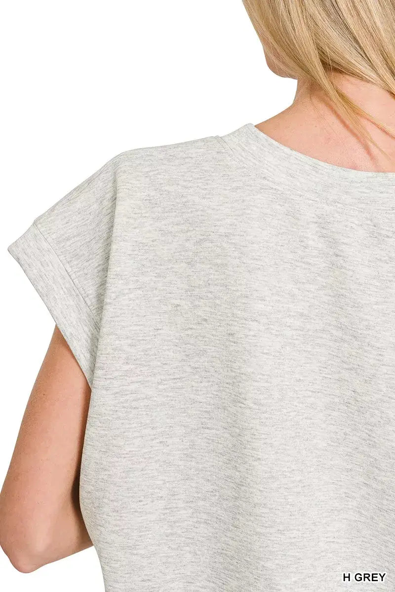 Zenana Scuba Short Sleeve Sweatshirts - Trendsi - Flyclothing LLC