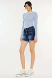 Kancan Mid Rise Button Fly Denim Shorts - Trendsi - Flyclothing LLC
