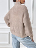 Turtleneck Long Sleeve Sweater - Trendsi