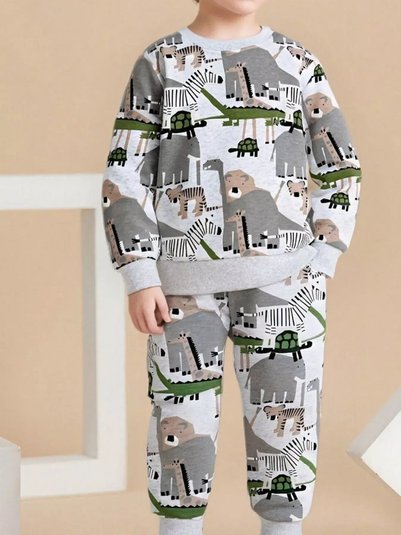 Children's Animal Print Top and Pants Set - Trendsi - Flyclothing LLC