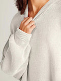 Double Take Side Slit Round Neck Long Sleeve Sweater - Trendsi - Flyclothing LLC
