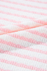 Stripe Knitted Short Sleeve Top and Drawstring Shorts Set - Trendsi - Flyclothing LLC