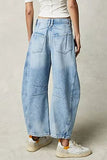 Wide Leg Jeans with Pockets - Trendsi