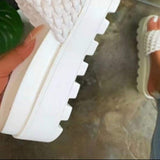 PU Leather Open Toe Platform Sandals - Trendsi - Flyclothing LLC