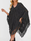 Fringe Openwork Knit Cover Up - Trendsi - Flyclothing LLC