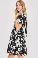 Umgee Full Size Two Tone Floral Print Babydoll Dress Plus Size - Trendsi - Flyclothing LLC