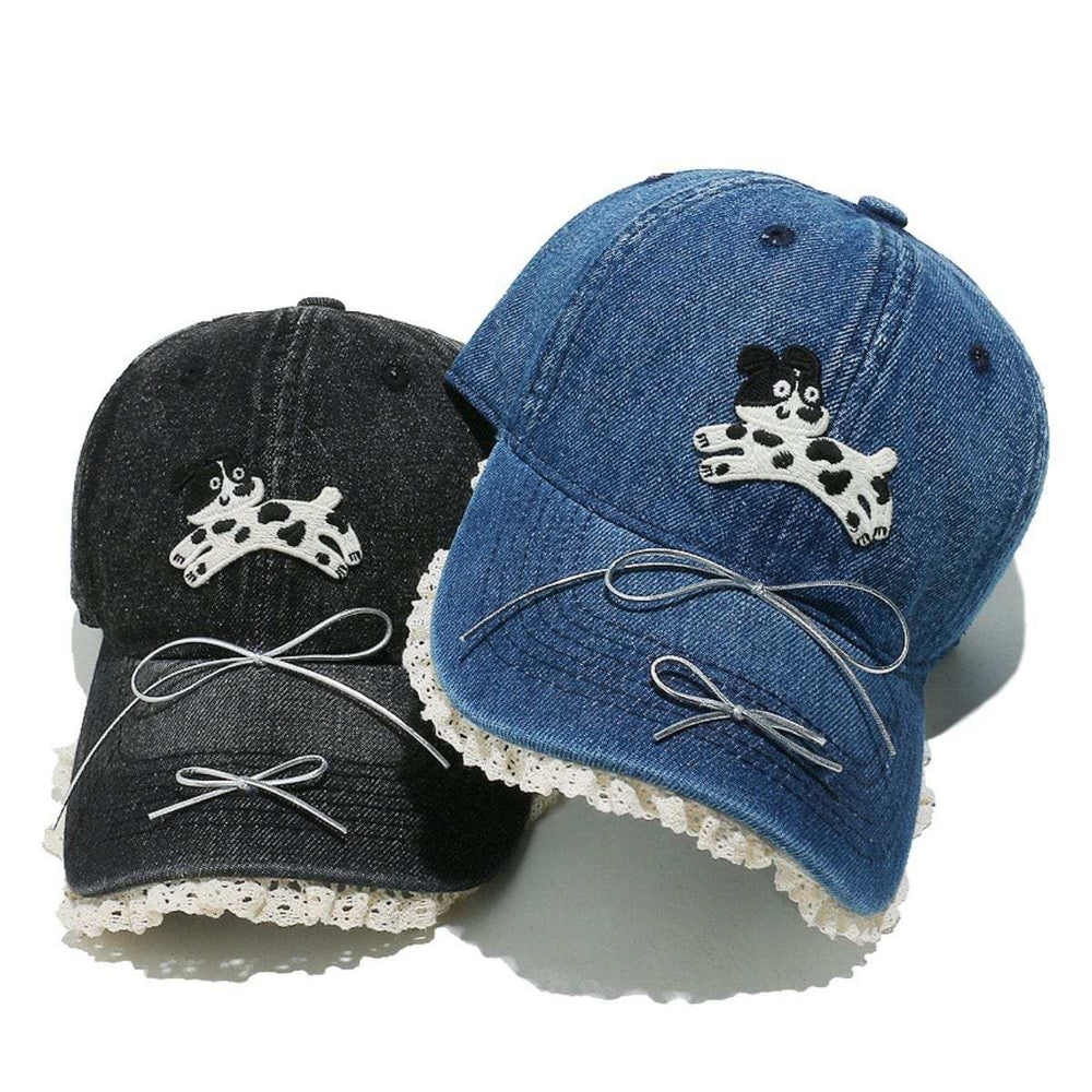 Dog Bow Adjustable Baseball Cap - Trendsi - Flyclothing LLC