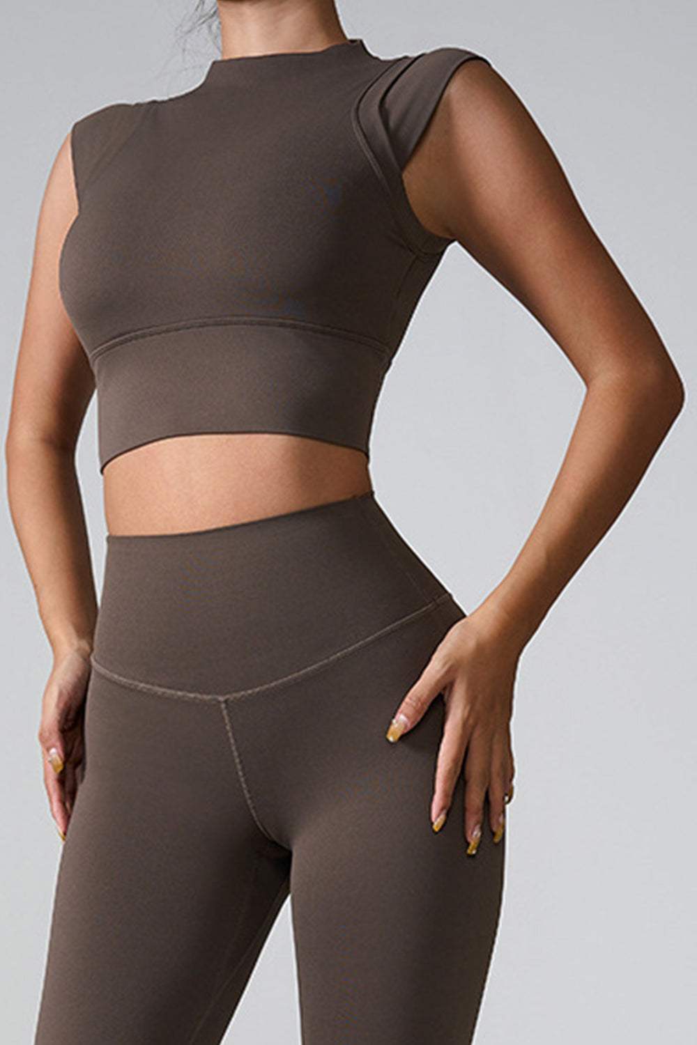 Mock Neck Active Tank - Trendsi - Flyclothing LLC
