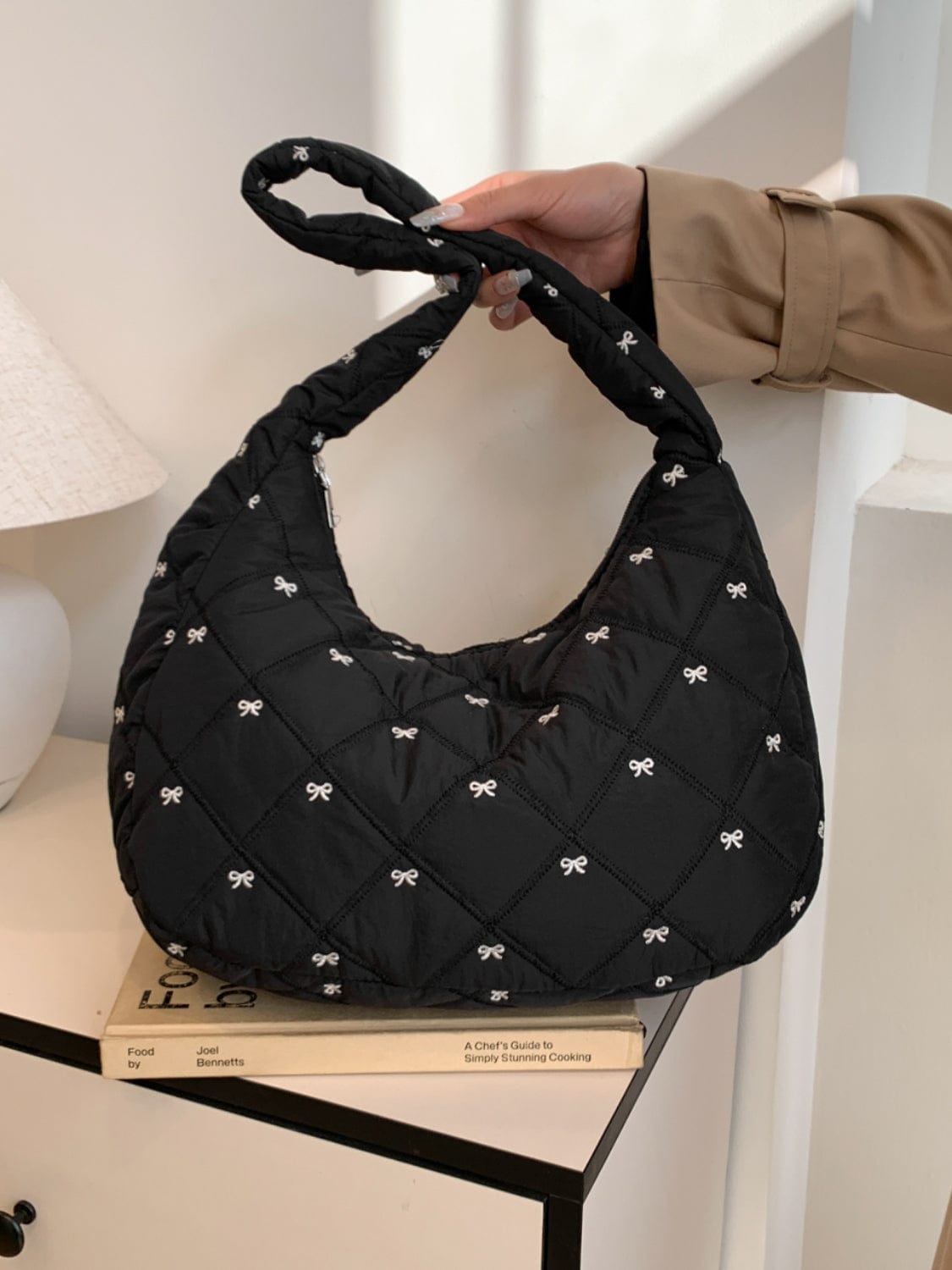 Bow Polyester Shoulder Bag - Trendsi