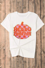 Pumpkin Round Neck Short Sleeve T-Shirt - Trendsi - Flyclothing LLC