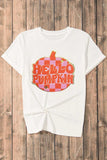 Pumpkin Round Neck Short Sleeve T-Shirt - Trendsi - Flyclothing LLC