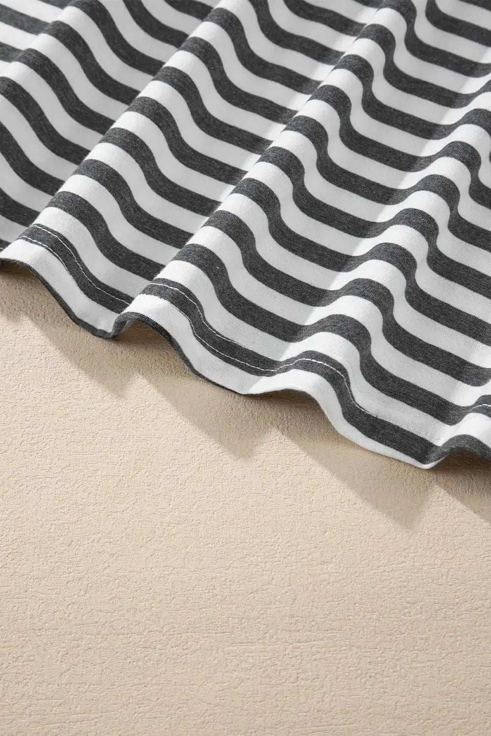 Striped Round Neck Long Sleeve Top - Trendsi - Flyclothing LLC