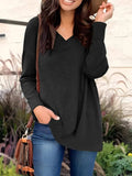 Full Size V-Neck Long Sleeve T-Shirt - Trendsi - Flyclothing LLC