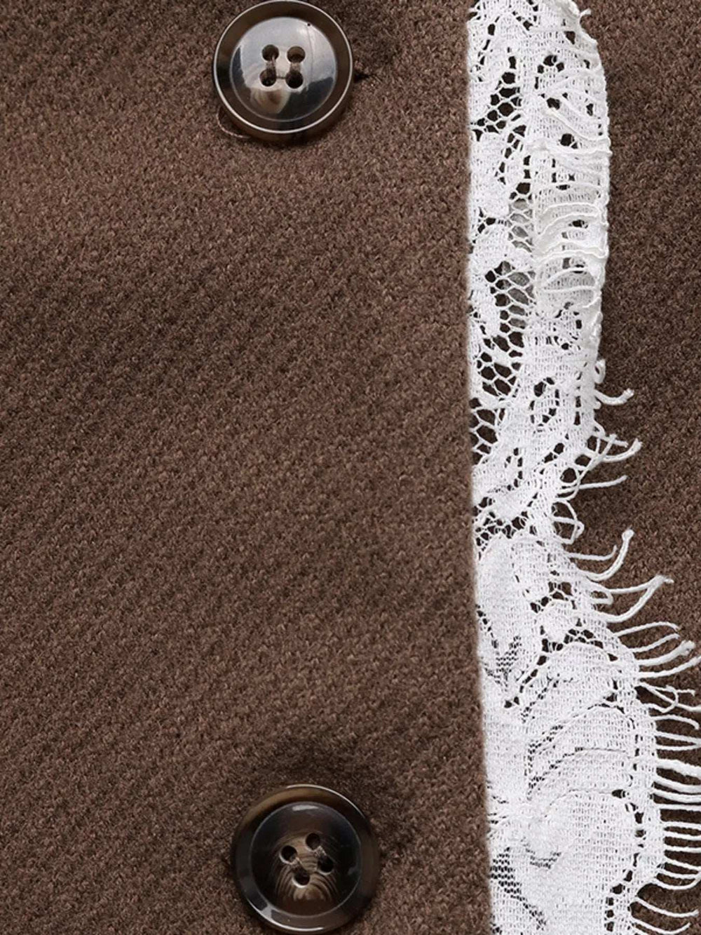 Lace Detail Button Up Blazer - Trendsi - Flyclothing LLC