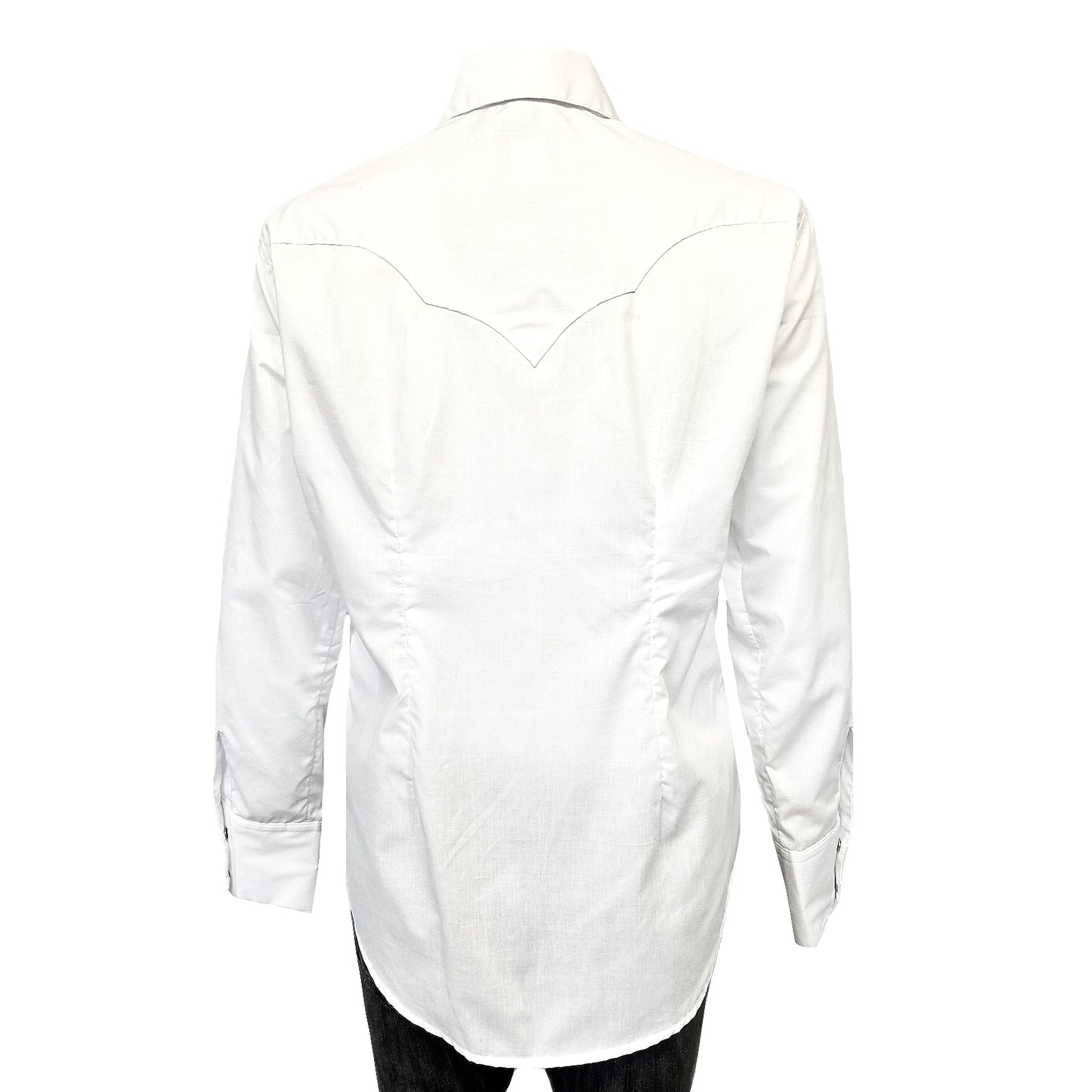 Rockmount Ranch Wear Women's Classic Pima Cotton Solid White Western Shirt - Rockmount Clothing - Flyclothing LLC