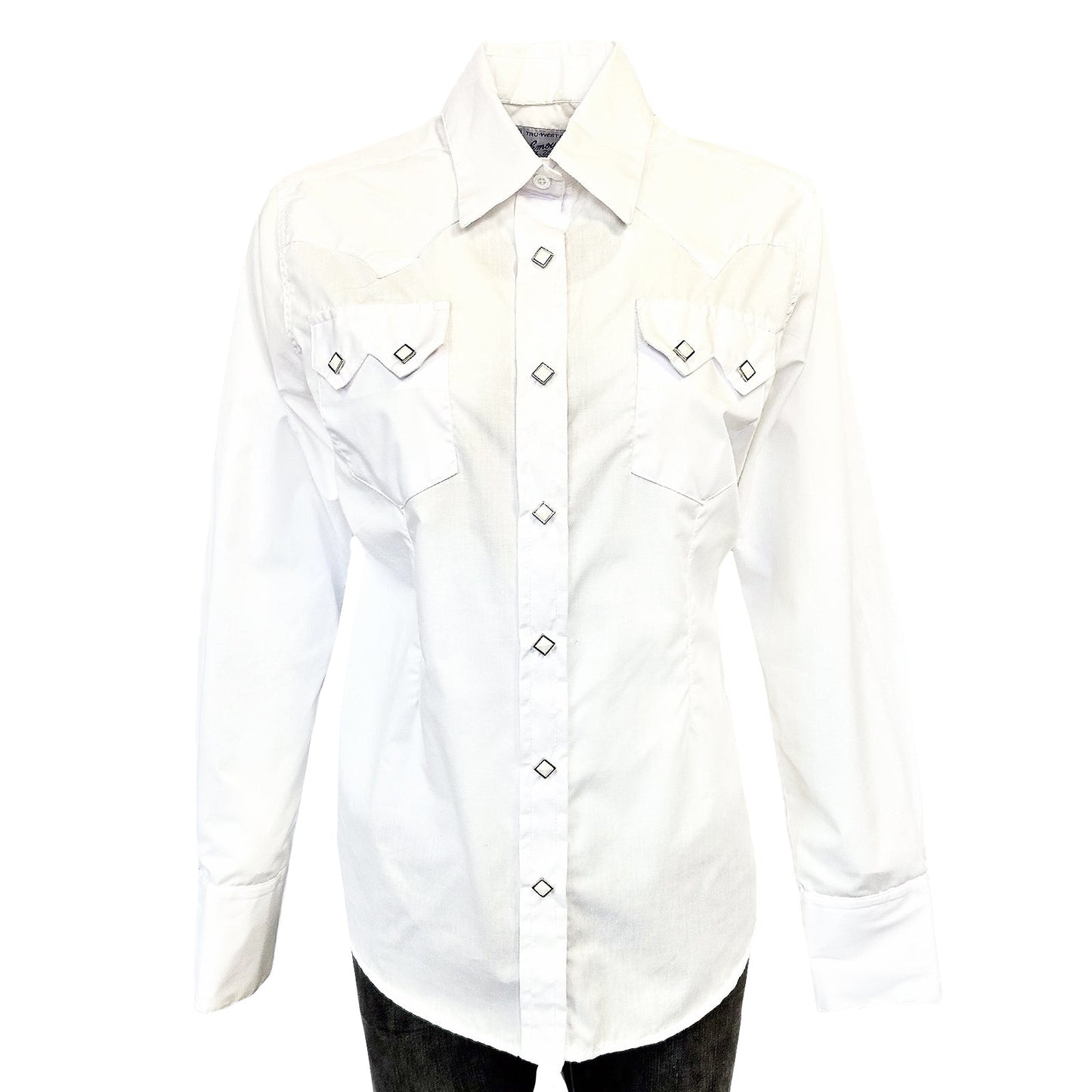 Rockmount Ranch Wear Women's Classic Pima Cotton Solid White Western Shirt - Rockmount Clothing - Flyclothing LLC