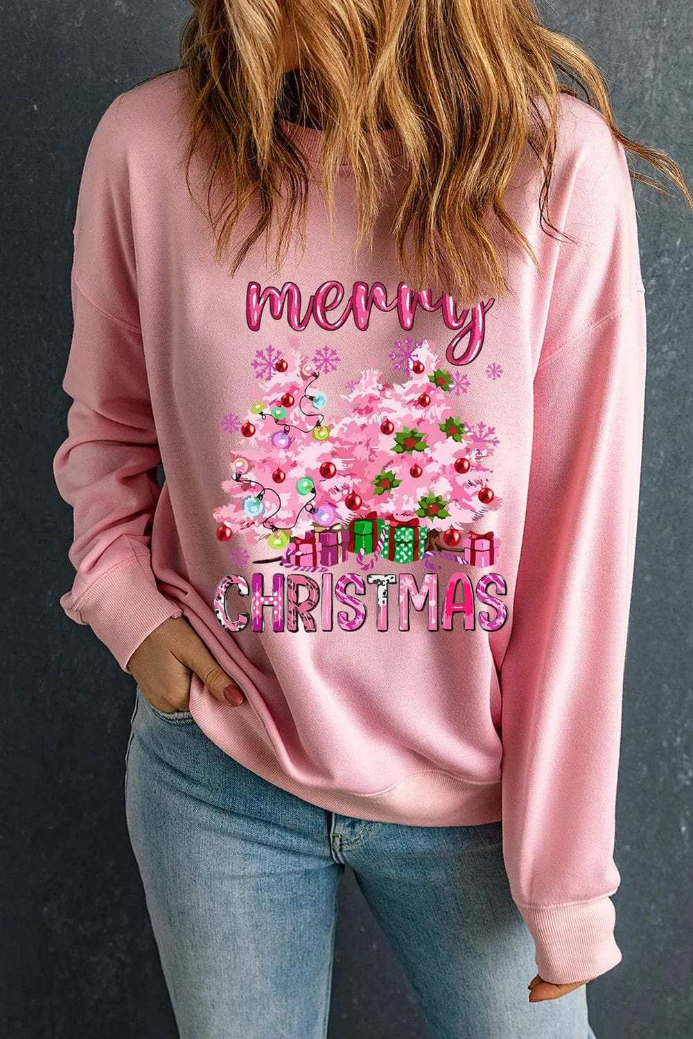 MERRY CHRISTMAS Long Sleeve Sweatshirt - Trendsi - Flyclothing LLC