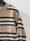 Striped Round Neck Long Sleeve Sweater - Trendsi