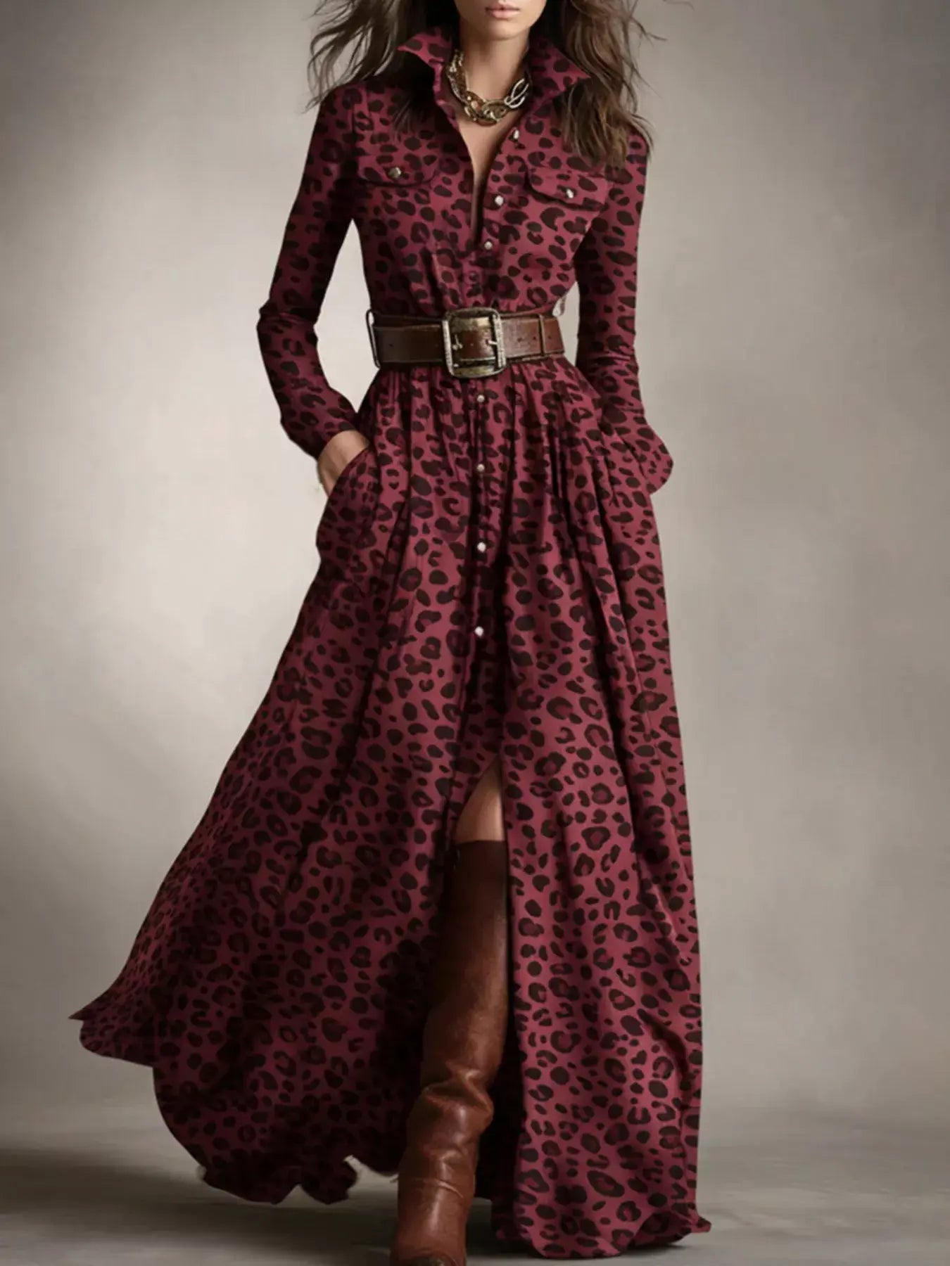 Plaid Button Front Maxi Shirt Dress - Trendsi - Flyclothing LLC