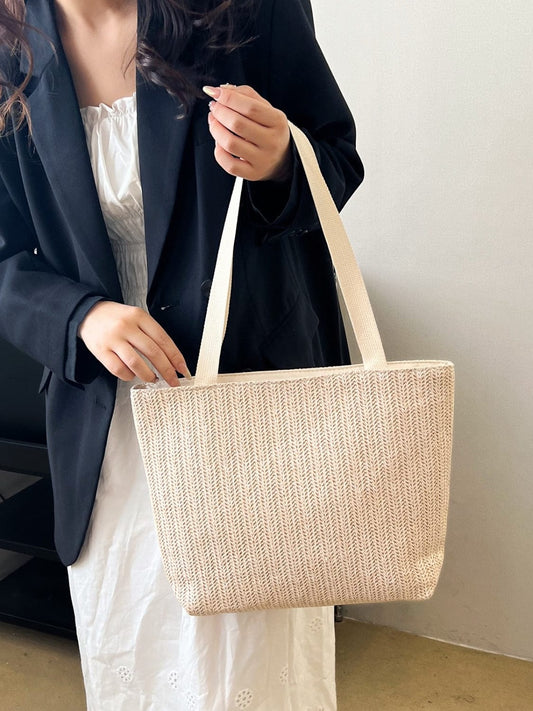 Straw Woven Tote Bag - Trendsi