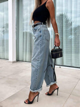 High Waist Wide Leg Jeans - Trendsi - Flyclothing LLC