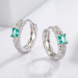 925 Sterling Silver Inlaid Zircon Earrings - Trendsi