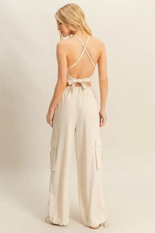 HYFVE Crop Top and Cargo Pants Set - Trendsi - Flyclothing LLC