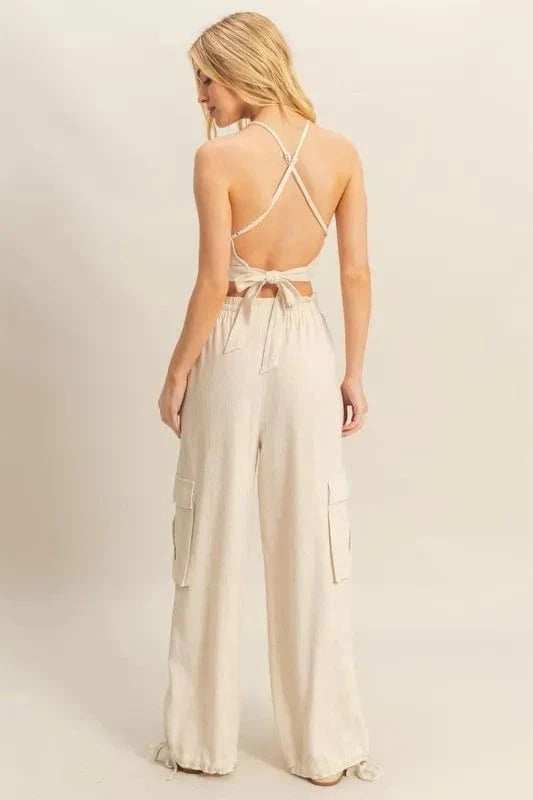 HYFVE Crop Top and Cargo Pants Set - Trendsi - Flyclothing LLC