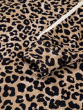 Leopard Print Long Sleeve Hoodie with Pocket - Trendsi - Flyclothing LLC