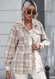 Plaid Removable Hood Button Up Shacket - Trendsi - Flyclothing LLC