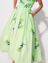 Floral Print Tube Maxi Dress - Trendsi - Flyclothing LLC