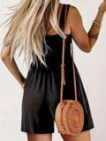 Full Size Smocked Wide Strap Romper Plus Size - Trendsi