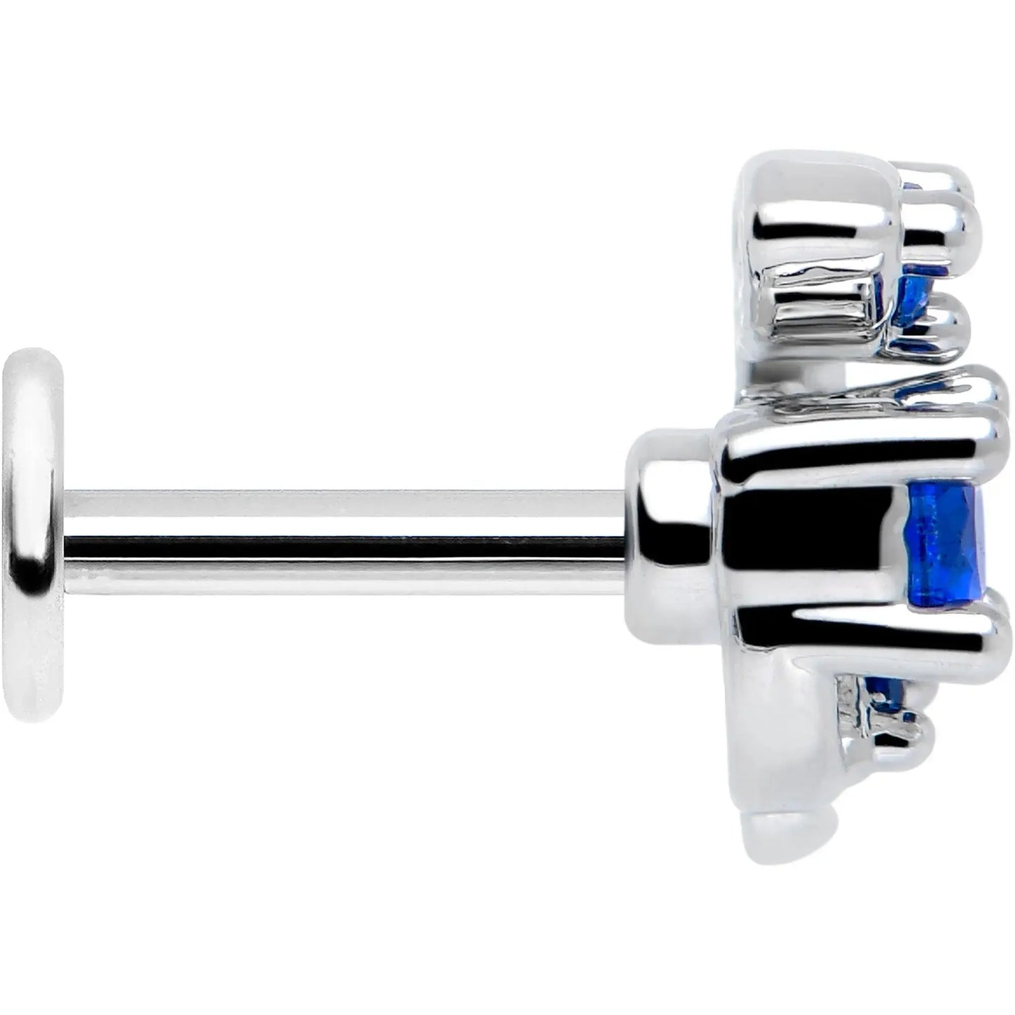 16G 1/4 Blue Gem Twining Vine Flatback Stud - BodyCandy - Flyclothing LLC