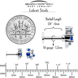 16G 1/4 Blue Gem Twining Vine Flatback Stud - BodyCandy - Flyclothing LLC