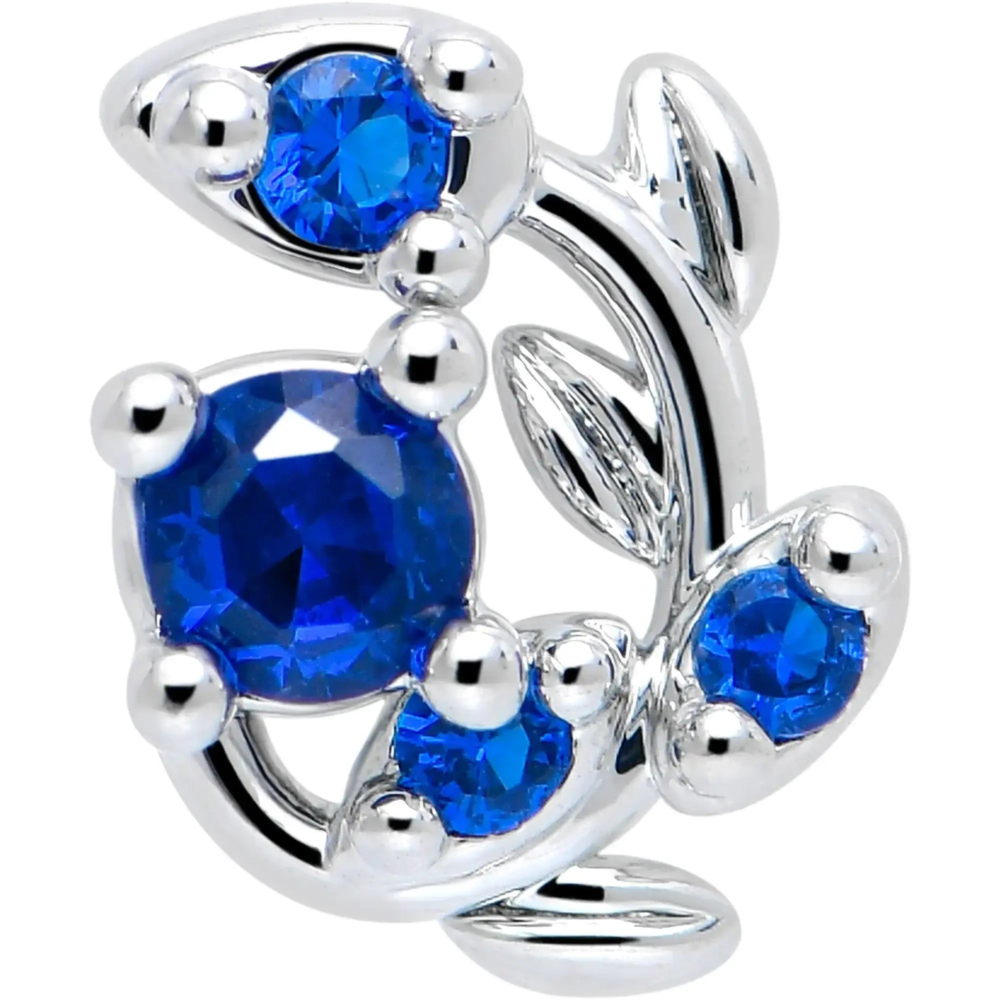16G 5/16 Blue Gem Twining Vine Flatback Stud - BodyCandy - Flyclothing LLC