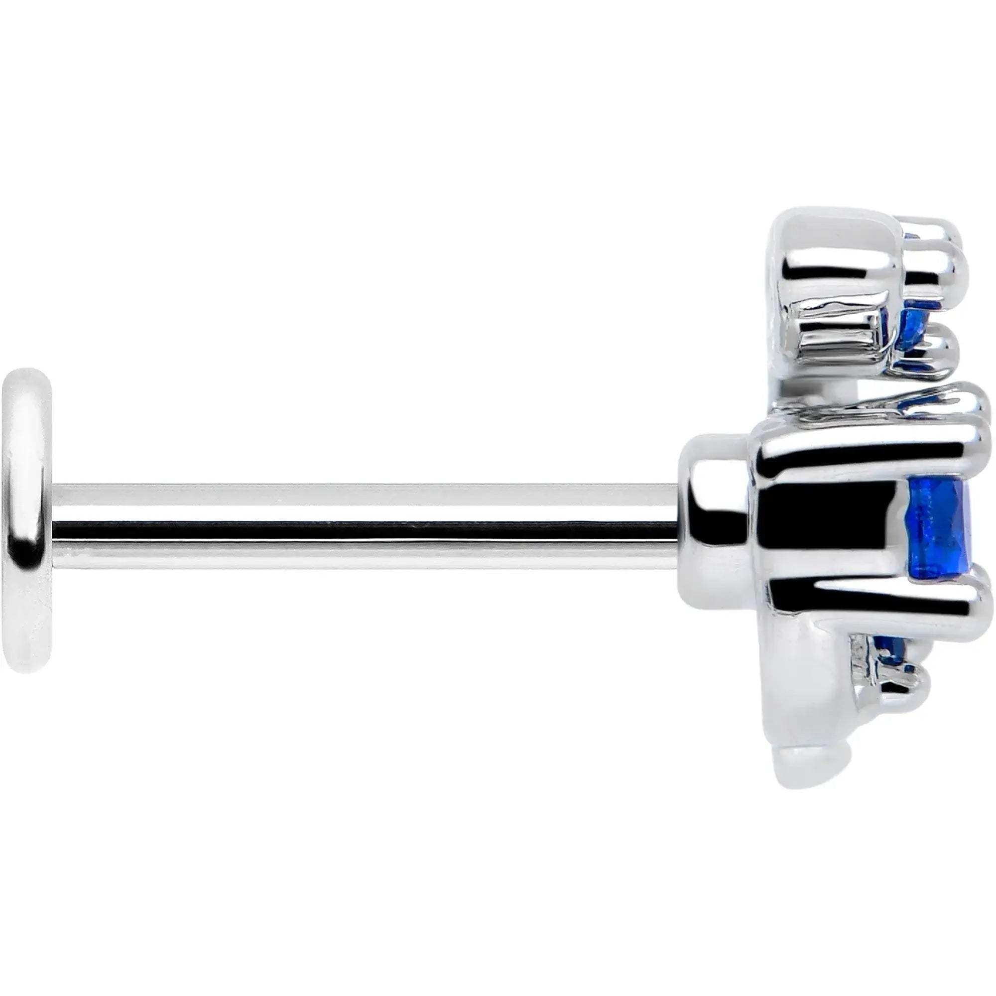 16G 5/16 Blue Gem Twining Vine Flatback Stud - BodyCandy - Flyclothing LLC