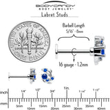 16G 5/16 Blue Gem Twining Vine Flatback Stud - BodyCandy - Flyclothing LLC