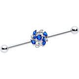 14G Blue Gem Twining Vine Industrial Barbell 38mm - BodyCandy - Flyclothing LLC